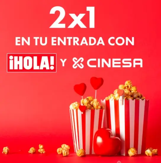 Cupón Cines Cinesa para 2x1 en entradas para San Valentín