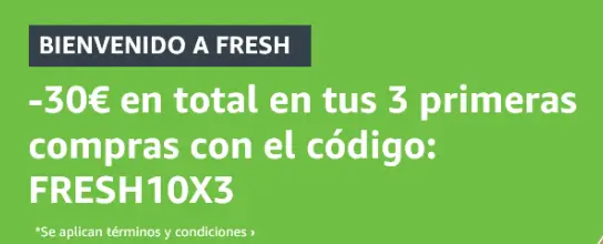 Código promocional Amazon Fresh de 30€ Off