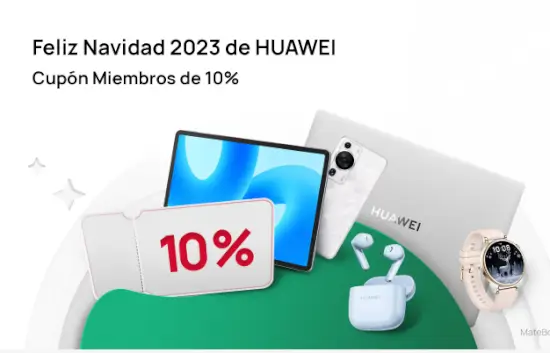 Código descuento Huawei de 10% Off en todos los productos para esta Navidad