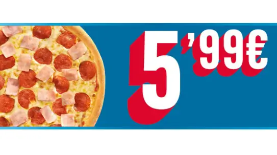 Cupón de descuento Domino's Pizza para pizza mediana por 5,99€