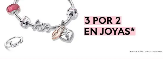 Oferta Pandora de San Valentín: 3x2 en joyas