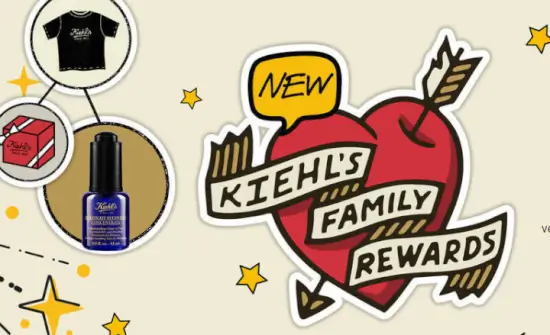 Programa Kiehl's Family Rewards: Recibe un cupón Kiehls de 10€ por cada 150 puntos