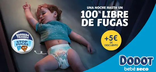 Prueba gratis de Pañales Dodot Bebé-Seco + 5€ de descuento