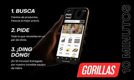 Obtén hasta 10€ menos en tu primer pedido con el código descuento Gorillas