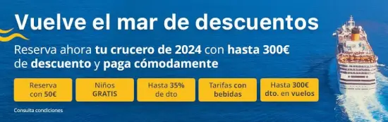 Cruceros baratos 2023 y 2024 con 5% + financiamiento en VayaCruceros