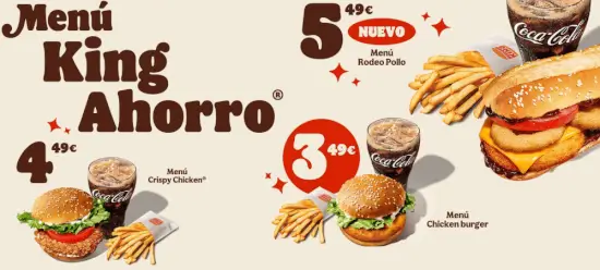 Promoción Burger King: Menú King Ahorro desde 3,49€