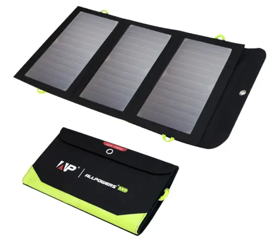 Panel cargador solar plegable con powerbank de 10.000mAh en 48.85€ AliExpress