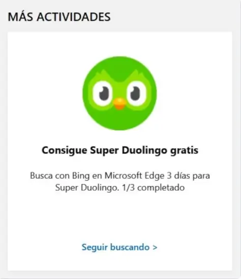 Super Duolingo gratis por 3 meses con Microsoft Rewards