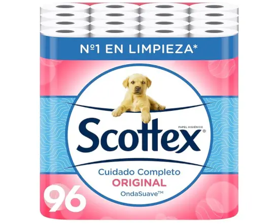 Scottex Original Papel Higiénico 96 rollos, 6 packs de 16 rollos por 20,95 € en Amazon