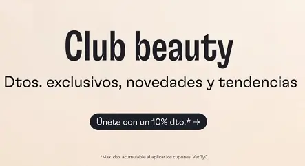 10% de descuento al unirte a Club Beauty Miravia