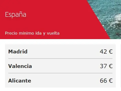 Vuelos baratos Iberia en España desde 35 €