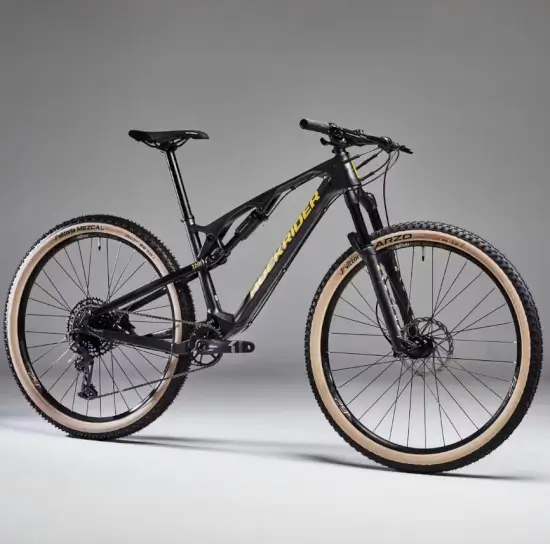 Bicicleta MTB 29" doble suspensión carbono Rockrider XC 500 S gris con descuento de 25% menos en Decathlon