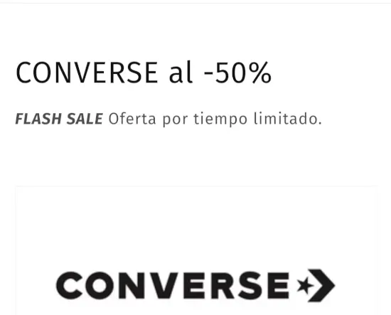 ¡Oferta en zapatillas Converse! Hasta 50% OFF en Yellow Shop