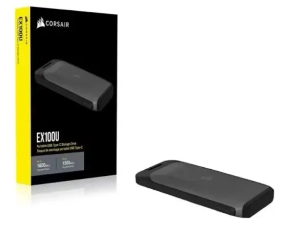 Corsair EX100U Disco Duro Externo Portátil SSD 1TB USB-C con 16% Off en PcComponentes