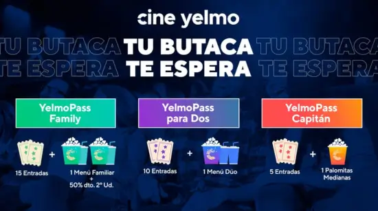 Yelmo Pass desde 24,90 € para ahorrar en combos Yelmo Cines
