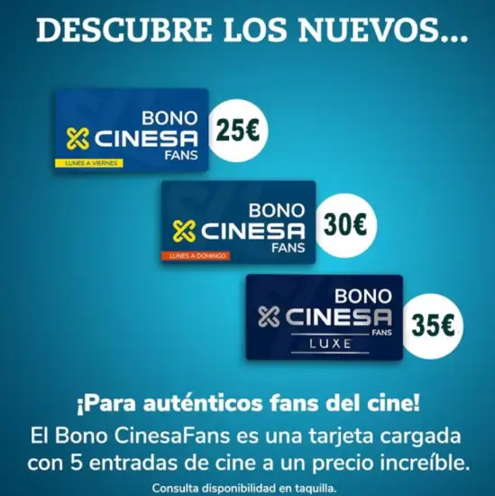 Bono Cinesa Fans: 5 Entradas de Cine
