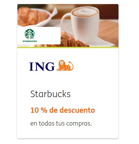 10% descuento DIRECTO en Starbucks pagando con ING