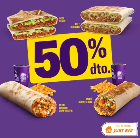50% de descuento en Taco Bell con Just Eat