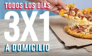 Promoción Domino's Pizza 3X1 todos los días a domicilio